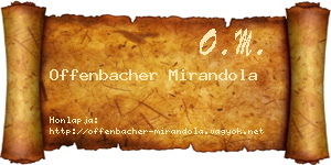 Offenbacher Mirandola névjegykártya